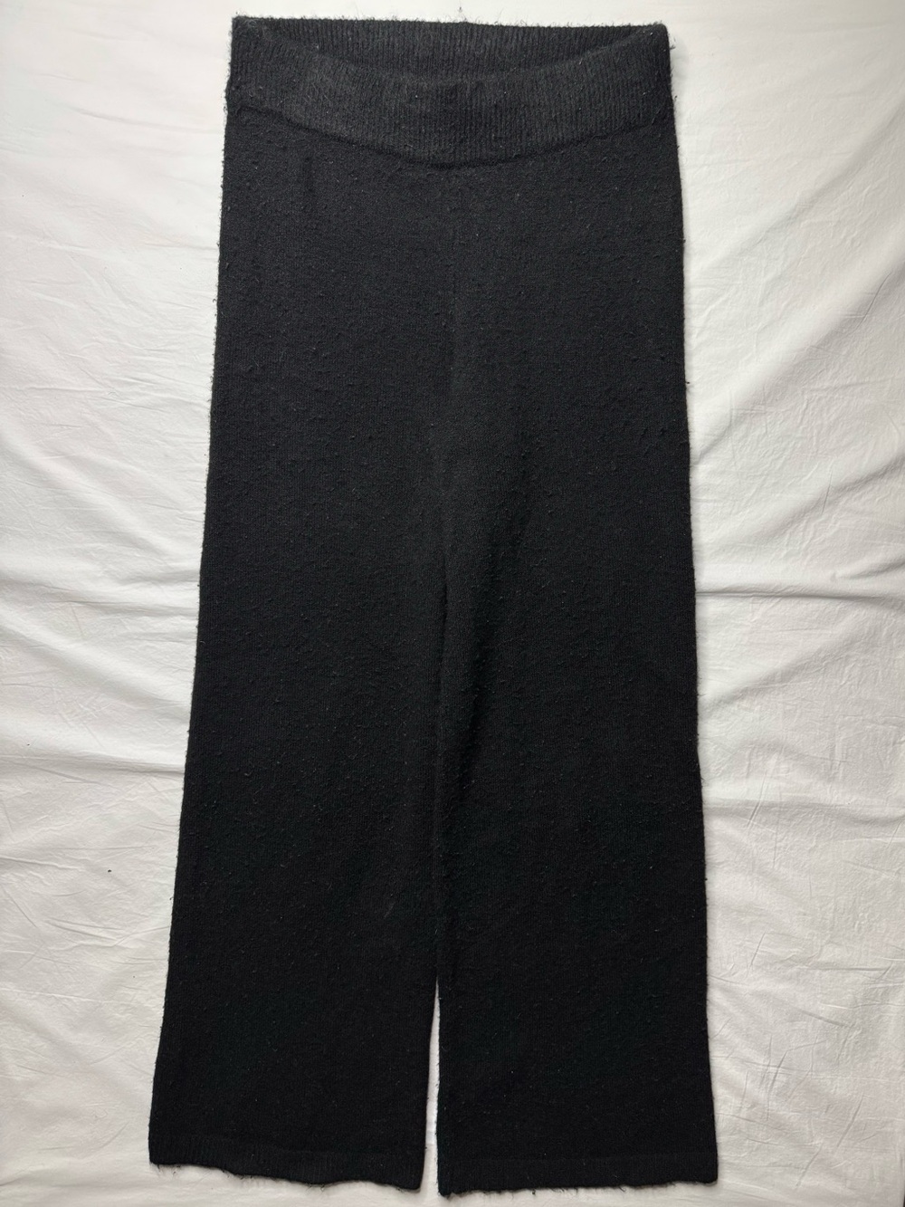 H&M - Black Wide-Leg Knit Pants Trousers